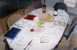 Table set for Seder
