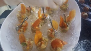 Individual Ceviches with mango.