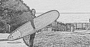 Surfer dude. My drawing from a from photo I took.